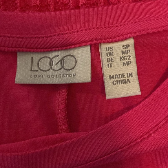 LOGO by Lori Goldstein Rayon 230 Dress Broomstick Lace Wild Berry Small Petite - Picture 10 of 15